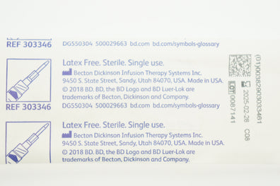 BD 303346 Syringe Luer-Lock Tip with Blunt Plastic Cannula
